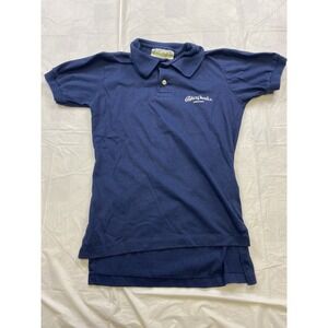 Vintage Carlos n Charlies Button Hawaiian Shirt Size Small Cancun Mexico Blue